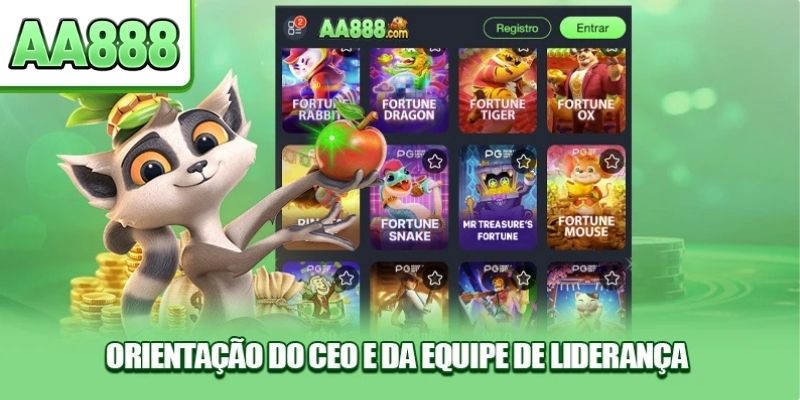 Orientação do CEO e da equipe de liderança